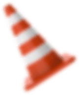 Конус дорожный, желтый в белую полоску Конус дорожный, желтый в белую полоску